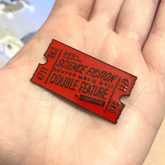 Handmade Rocky Horror Picture Show Franknfurter Earrings with Pin & Patch Set - Picture 3 of 6